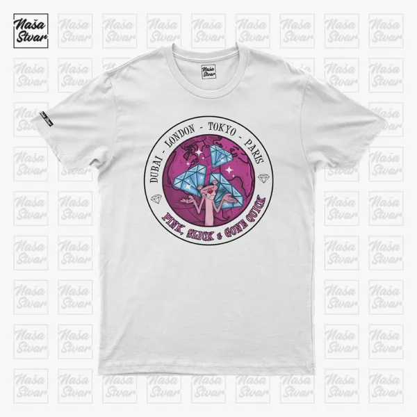 Pink-Panter-Majica-bela Majica "Pink Panter"